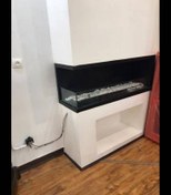 تصویر شومینه گازی بزرگ با شکل ال کد 120 | شومینه چی 