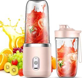 تصویر شیکر ورزشی شارژی Super Casio Portable Wireless Juicer Blender, 400ml Cup, USB Rechargeable, 3 Functions for SmootJuices and Baby Food-Color May Varyhies,