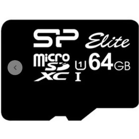 تصویر کارت حافظه microSDXC سیلیکون پاور مدل Elite کلاس 10 استاندارد UHS-I U1 سرعت 85MBps ظرفیت 64 گیگابایت گارانتی متین 