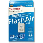 تصویر کارت حافظه توشیبا مجهز به شبکه بیسیم Flash Air 32GB W-03 SD-R032GR7AL03A 