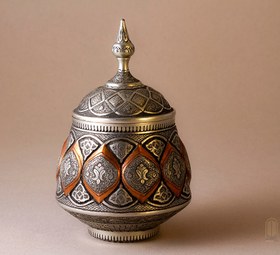 تصویر قندان مس قلمزنی قلمزنی نفیس ( فروش فقط نقدی )