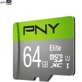 تصویر کارت حافظه MicroSDXC پی ان وای مدل Elite کلاس 10 استاندارد UHS-I سرعت 100MBps ظرفیت 64 گیگابایت به همراه آداپتور SD ا PNY Elite MicroSDXC Flash Card - 64GB PNY Elite MicroSDXC Flash Card - 64GB