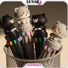 تصویر خودکار 10 رنگ طرح گربه Cat Design 10-Color Pen