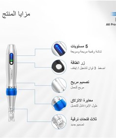 تصویر قلم میکرونیدلینگ حرفه‌ای با ۵ سرعت، دستگاه میکرونیدلینگ بی‌سیم قابل تنظیم با ۱۲ سوزن + ۲ عدد، ۲۴ سوزن + ۲ عدد برند kinseibeauty Professional Microneedling Pen with 5-Speed, Wireless Adjustable Micro Needling Microneedle Machine with 12pin+2pcs, 24pin+2pcs,