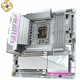 تصویر مادربرد GIGABYTE B860M AORUS ELITE WIFI6E ICE GIGABYTE B860M AORUS ELITE WIFI6E ICE (rev. 1.x) LGA1851 ATX Motherboard