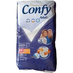 تصویر پوشینه شورتی بزرگسال کانفی سایز متوسط بسته 26 عددی confy adult pants 26psc