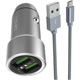 تصویر شارژر فندکی الدینیو مدل C401 همراه با کابل microUSB 