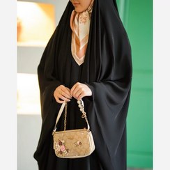 تصویر چادر عربی جده نگین بارانی جنس کرپ و کن کن 