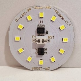 تصویر چیپ ال ای دی 9وات لامپی برندCY تایوانی برق مستقیم سفیدمهتابی مناسب برای تولید وتعمیر لامپ 