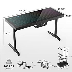 تصویر میز گیمینگ EUREKA ERGONOMIC ERK-GTG-I55-UK EUREKA ERGONOMIC ERK-GTG-I55-UK