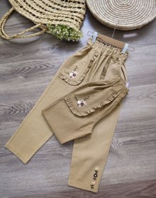 تصویر شلوار کتان گلدوزی - کرم 