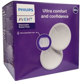 تصویر پد سینه یکبار مصرف 60 عددی اونت Avent breast pad code:254/61