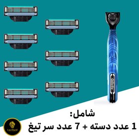 تصویر سِت اورجینال ژیلت مردانه مدل +Mach 3 به همراه 7 تیغ یدک Gillette Mach 3+ Football + 7 Blades