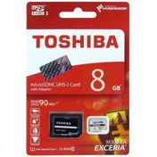 تصویر کارت حافظه TOSHIBA مدل M302-EA کلاس UHS 10 سرعت ۹۰MB/S ظرفیت ۸GB به همراه کارت خوان 