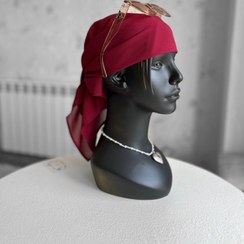 تصویر مینی اسکارف آلبالو کرپ حریر 