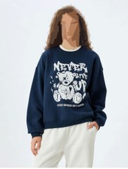 تصویر پلیور یقه گرد طرح‌دار سایز بزرگ زنانه کوتون Koton 