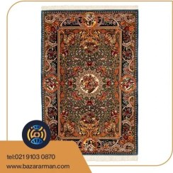 تصویر فرش دستباف تمام ابریشم قم طرح لچک ترنج کد D02697G 