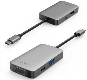 تصویر هاب تایپ سی پنج پورت ویوو WiWU Alpha 513HVP 5 in 1 USB C 