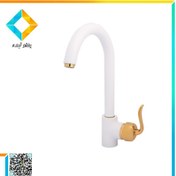 تصویر شیر ظرفشویی زرشام مدل مینی تنسو سفید طلایی Zersham dishwasher faucet, Mini Tenso model, white and golden