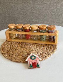 تصویر ست ادویه 6 عددی چوبی لیمون Set of 6 wooden limon spices