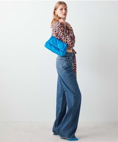 تصویر شلوار جین زنانه آبی برند ipekyol IW6220018029629 Wide Leg Fit Jean Pantolon