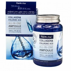 تصویر آمپول کلاژن و هیالورونیک اسید فارم استی 250 میل اصل Farm Stay Collagen & Hyaluronic Acid All In One Ampoule 250ml