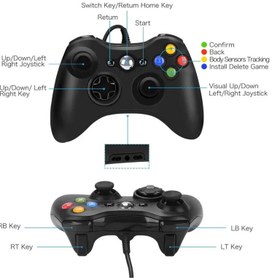 تصویر دسته بازی مایکروسافت ایکس باکس 360 سیم‌دار Microsoft gamepad Xbox 360 Wired Controller