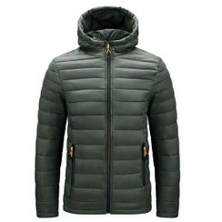 تصویر کاپشن یونیسکس کلاه دار داخل موهر 