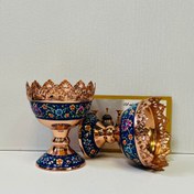 تصویر کاسه اجیل خوری مس و پرداز 11 سانتی 