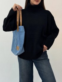 تصویر بافت یقه اسکی اکریل 