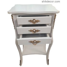 تصویر میز تلفن چوبی سه کشو 