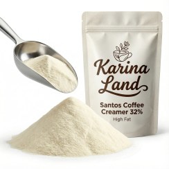 تصویر کریمر سانتوس ۳۲٪ چربی (تاریخ‌دار) – غلظت و طعم خامه‌ای ویژه پودر شیر قهوه (کافی میت) پرچرب، سفیدکننده قوی قهوه، بهترین پودر شیر قهوه، خرید کریمر پرچرب، کافی میت فله سانتوس، پودر شیر برای نسکافه، کریمر گیاهی خوشمزه، مکمل قهوه فوری.