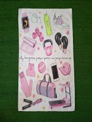 تصویر زیرانداز حوله‌ای ورزشی طرح وسایل باشگاهی صورتی 