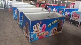 تصویر فریزر400 لیتری درب شیشه ای بستنی 