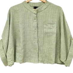 تصویر شومیز کوتاه زنانه جنس سوفیا دیپلمات آستین کیمونو 