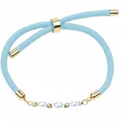 تصویر دستبند طلا نخی البرنادوی مرواریدی یاسی 