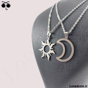تصویر گردنبند ست ماه و خورشید با جنس استیل 