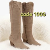 تصویر بوت کابویی زنانه کد ۱۹ سایز ۳۷ تا ۴۱ از جنس جیر و چرم مصنوعی 