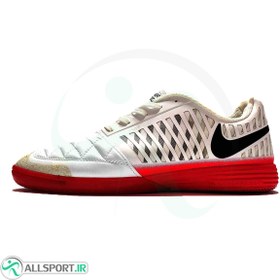 تصویر کفش فوتسال نایک طرح اصلی Nike Lunar Gato II IC White Red 