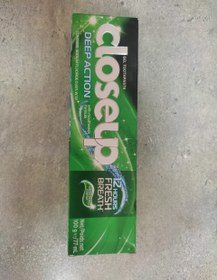 تصویر خمیر دندان ژل خنک کننده نعنایی منتول فرش کلوس آپ Deep Action Menthol Fresh Toothpaste Closeup