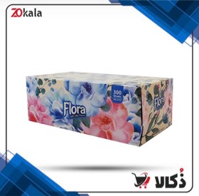 تصویر دستمال کاغذی جعبه ای 300 برگ ماه فلورا 