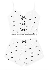 تصویر ست تاپ و شورتک زنانه مدل طرحدار کبریتی 