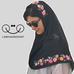 تصویر مقنعه گل بهاري رنگی نقاشی 