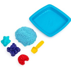 تصویر ست جعبه شن حرکتی برای کودکان با ۱ پوند شن طبیعی آبی و ۳ قالب اسباب‌بازی حسی برند kinetic sand Kinetic Sand Sandbox Set Kids Toy with 1lb All Natural Blue and 3 Molds Sensory Toys