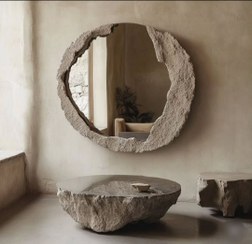 تصویر میز و اینه طرح سنگ Stone design table and mirror