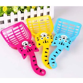 تصویر بیلچه ظرف خاک گربه مدل بیژو وارداتی Candy Color Cat Pet Scoop Plastic