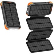 تصویر پاوربانک پرودو مدل PB070 با پنل خورشیدی 20K - مشکی Porodo Power Bank 20000mAh 4-Panel Solar PD-PBFCH070