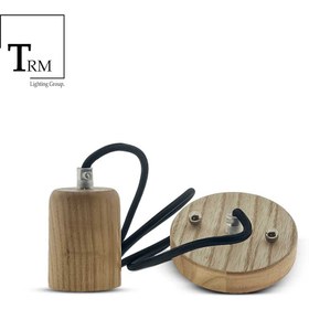 تصویر سرپیچ آویز لامپ چوبی 