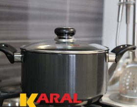 تصویر قابلمه هاردآنادایزد کارال (سایز 18) Karal Hard-Anodized Pot Size 18