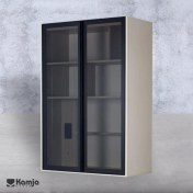 تصویر کتابخانه ۹۵ رامان با درب شیشه‌ای 